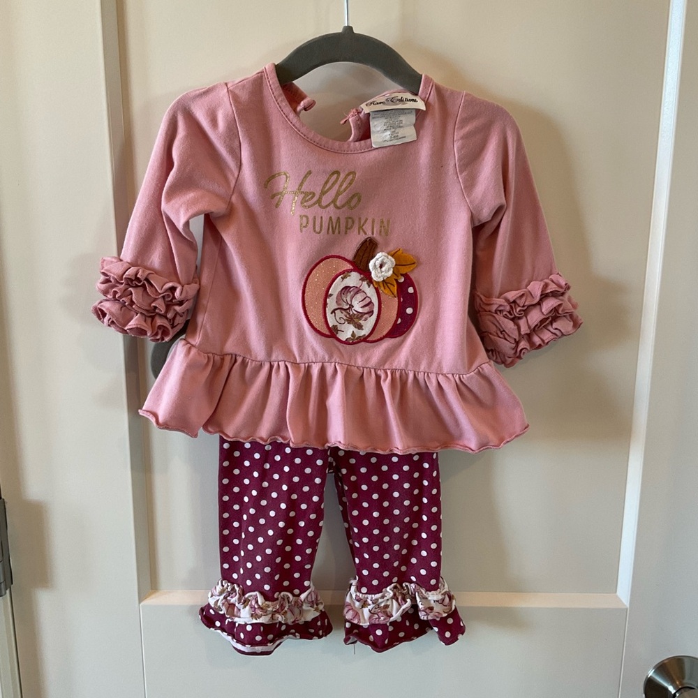 Rare Editions Pink and Burgundy Pumpkin Set